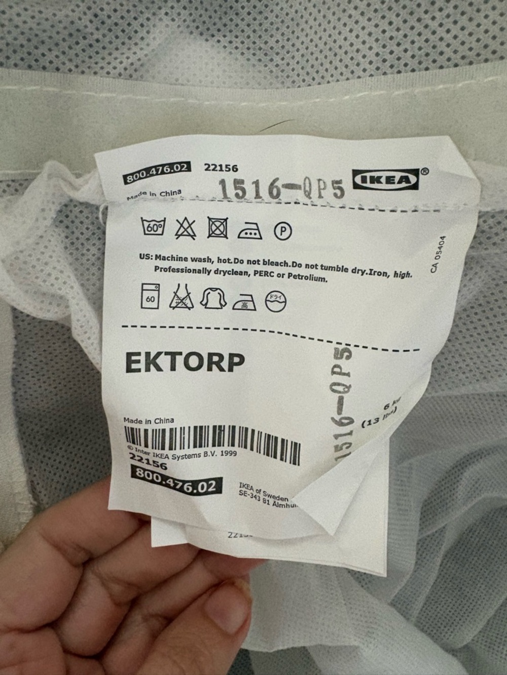 White cotton slipcover for Extorp Sofa- body only not for cushions - Picture 7 of 7